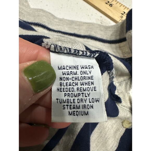 Polo Ralph Lauren Mens Polo Shirt Short Sleeve Blue Gray Stripe L Preppy Classic - Picture 4 of 7